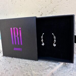 INFINITY  EAR CLIMBERS WITH CZ DIAMONDS - STERLING SILVER 925